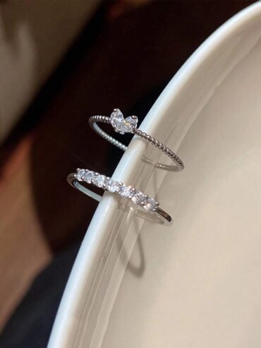anillos x2 plateado