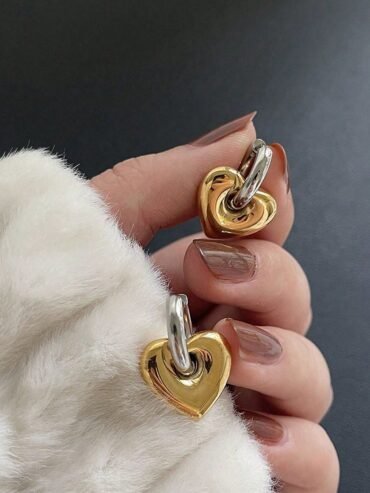 aretes dorado con plateado